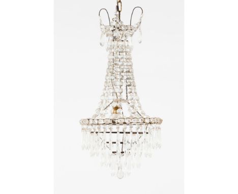 A small single light chandelierGlass drops75x33cm 