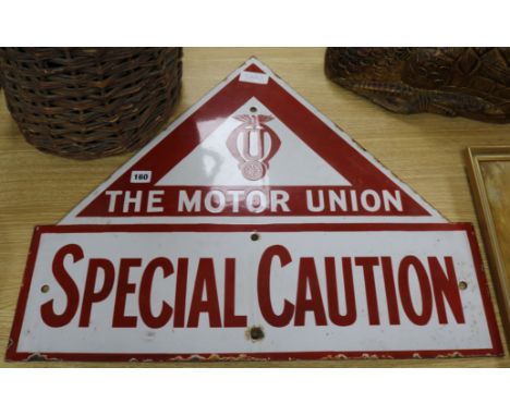 An early "The Motor Union" enamel sign width 66cm height 56cm