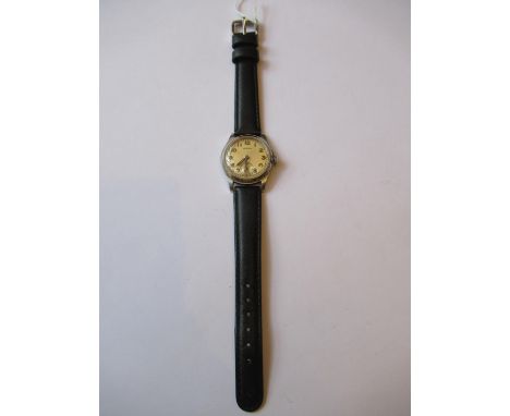 Vertex, a vintage military style stainless steel cased mechanical wristwatch, refs. 12321, the silvered dial with Arabic nume