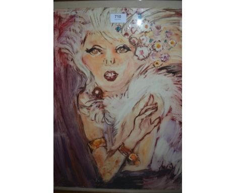 Stephan Gorus, signed oil on paper, portrait of a lady, 23ins x 18ins 