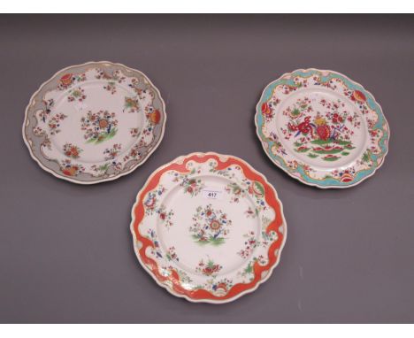 19th Century Chamberlains Worcester plate decorated with the Jabberwocky pattern, 10.25ins diameter, collection labels verso,