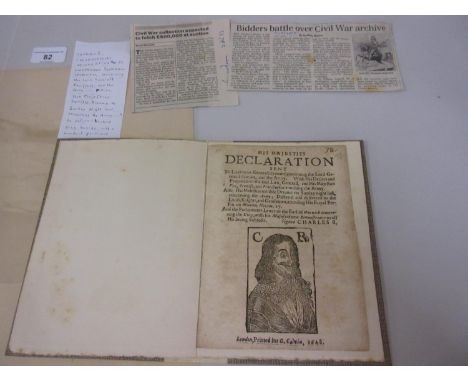 Charles I ' His Majesty's Declaration to Lieutenant General Cromwell Concerning the Lord General Fairfax and the Army.......'