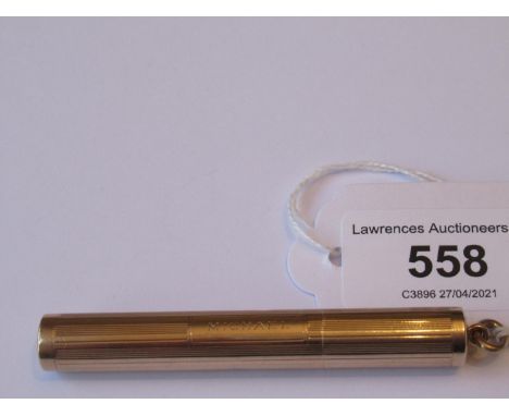 Cartier, London, 1920's pendant cigarette lighter, 79mm longNo hallmarks present but appears to be yellow metal jacket with m