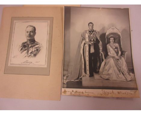Louis and Edwina Mountbatten, a full length portrait photograph of the Mountbattens in ceremonial dress, signed ' Mountbatten