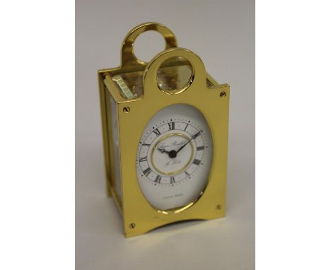 Modern miniature brass cased carriage clock by Jean Roulet 