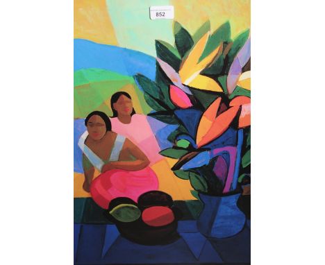 Constantine Cherkes, signed Limited Edition colour print, ' Homage to Gaugin ', No. 188 of 195 