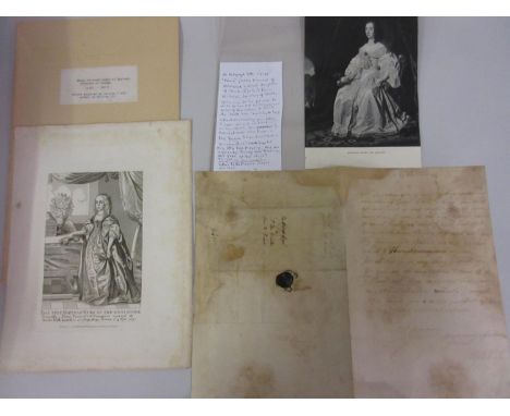 Mary, Princess of Orange, eldest daughter of Charles I, an autograph letter, signed ' Marie ' to Sir Edward Nicholas, Secreta