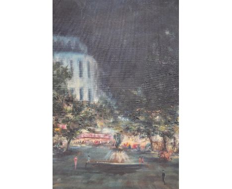 R. White, group of three oils on board, river landscapes, signed, each approximately 15.5ins x 19.5ins, framed 