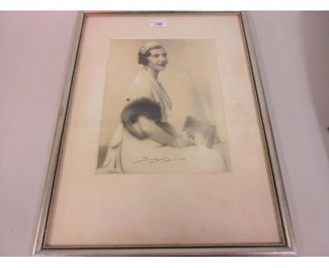 Large format black and white photograph, portrait of Queen Juliana, signed, 10.5ins x 8ins 