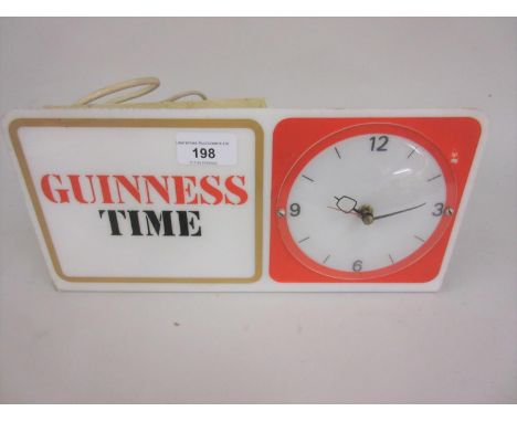 Guinness Public House electric advertising clock, 12ins x 5.75ins 