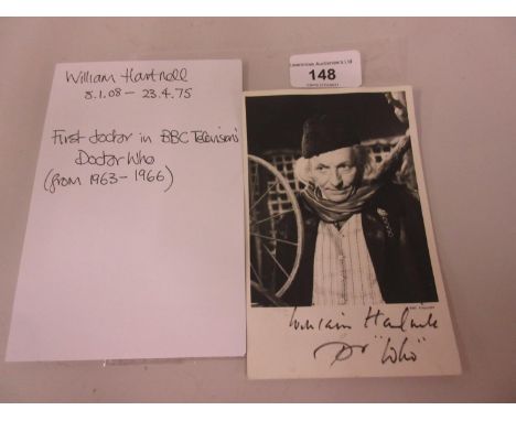 William Hartnell (first Doctor Who), signed photograph, 5.25ins x 3.25ins overall 