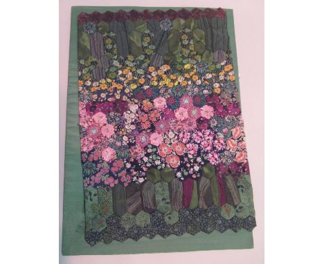 Lorna Maton, machine embroidered panel made at the Hammersmith College of Art, late 1950's, together with a machine tapestry 