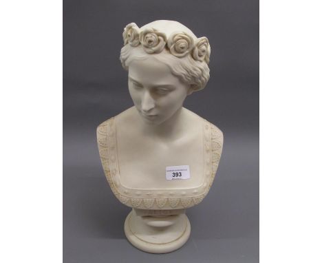 19th Century Copeland Parian bust of Princess Alice after Mary Thornycroft, published by the Art Union of London, 1879, 15ins