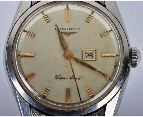 A Longines Silver Arrow gentleman’s wristwatch, silvered dial, 35mm, date aperture