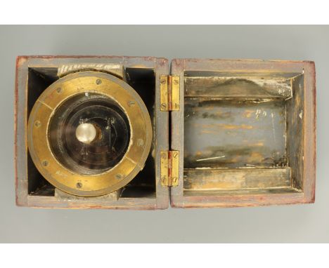 A Second World War Royal Navy submarine liquid compass for use in projector binnacle, in wooden transit case