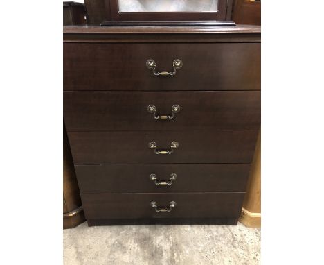 An Avalon mahogany-veneered chest of drawers, 84 cm x 44 cm x 102 cm