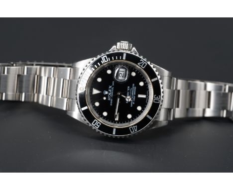 A 2007 Rolex Oyster Perpetual Submariner date wristwatch, 16610, having a superlative chronometer automatic movement, serial 