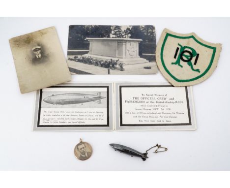 An R101 Airship casualty group, comprising a group of artefacts from a descendant of Arthur W J Norcott, a rigger on the crew