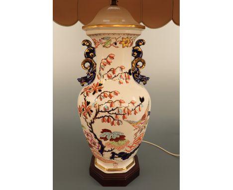 A large Mason's Mandalay lamp and shade, 102 cm high