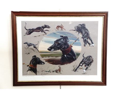 A Vic Grainger limited edition signed print, "Studies In Black", 35/500 16 × 47 cm