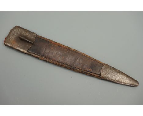 A dagger or socket bayonet scabbard, 18th - 19th Century, 31 cm, 5 cm internally at locket throat