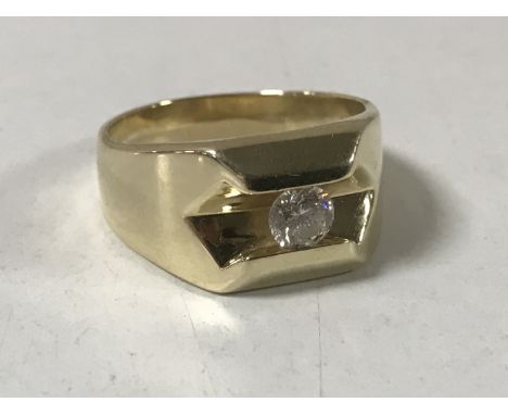 An 18ct gold solitaire diamond ring, size R. CONDITION REPORT: The ring is in good condition. It is not hallmarked but tests 