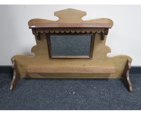 A pine washstand mirror back