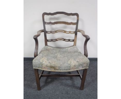 A George III mahogany ladder back chair