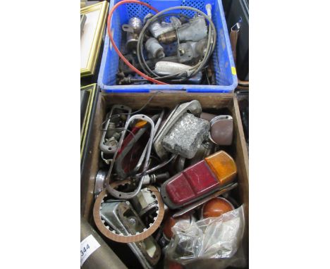 Two boxes of assorted car parts&nbsp;