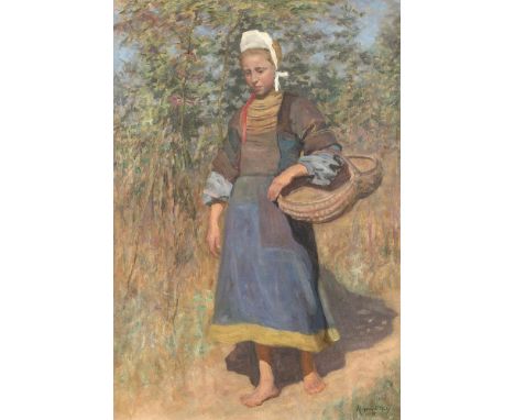 Aloysius O'Kelly (1850-1929)Portrait of a Young Breton GirlOil on canvas, 91.5 x 63.5cm (36 x 25'')Signed and dated 1905Exhib