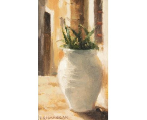 Trevor Geoghegan (b.1946)Urn in Sunlight (2005)Oil on panel, 20.5 x 12.5cm (8 x 5'')Signed; signed again versoProvenance: Wit