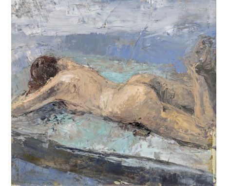 Donald Teskey RHA (b.1956)Nude (2003)Oil on panel, 50 x 56cm (19½ x 22'')Signed and dated '03