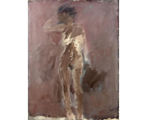 Basil Blackshaw HRHA RUA (1932-2016)Standing NudeOil on linen canvas, 90 x 70cm (35½ x 27½'')Signed and numbered No. 3 versoP