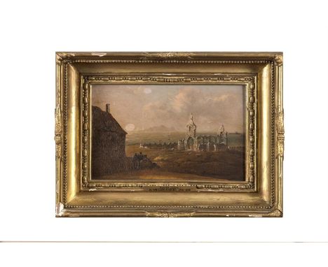 William Sadler Snr RHA (1782-1839)Howth Abbey and Ireland's EyeOil on coach panel, 20 x 30cm (8 x 11¾'')Provenance: From the 