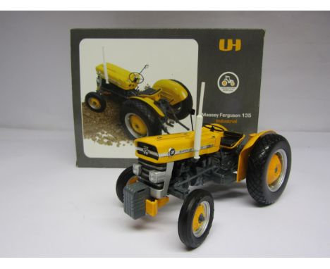 A boxed Universal Hobbies 1:16 scale Massey Ferguson 135 Industrial tractor 