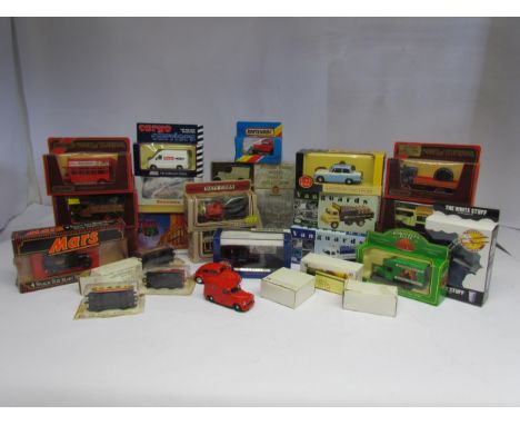 A collection of mostly boxed diecast vehicles including Vanguards, Matchbox Models Of Yesteryear and Great Beers Of The World