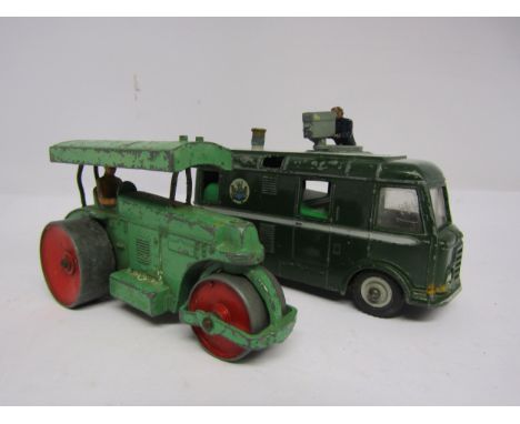 A loose playworn Dinky Supertoys diecast 968 TV Roving Eye and 25P Aveling-Barford Road Roller (2) 
