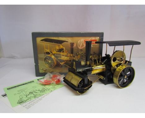 A boxed Wilesco D366 'Old Smoky' black and beass Dampfwalzen live steam roller 