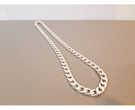 HEAVY SILVER 925 FLAT CURB CHAIN 64.7G SIZE 51CMS