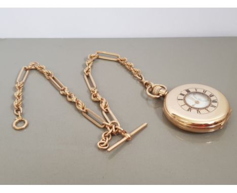 VINTAGE 1930 ROLEX 9CT GOLD HALF HUNTER POCKET WATCH 94.2G IN VERY GOOD CONDITION IN WORKING ORDER WITH SOLID ANTIQUE 9CT GOL