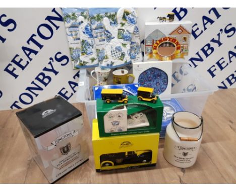 LARGE QUANTITY OF RINGTONS WARE INCLUDES CERAMIC MILK CHURN