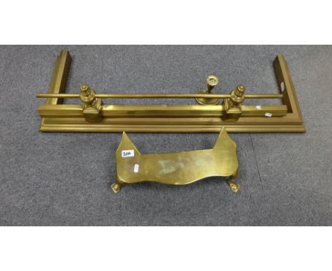 Brass fire surround, candlestick and trivet (4)