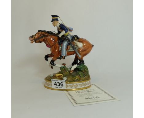 Royal Doulton small figure Charge of the Light Brigade HN4486, limited edition with certificate  (tail broke and missing)