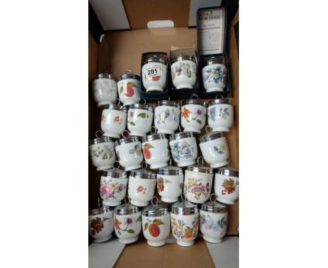 A Collection of Royal Worcester Egg Coddlers in various designs (25)