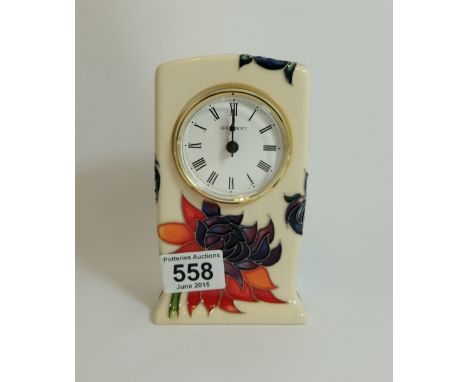 Moorcroft Ruby Red clock height 15cm