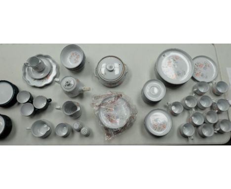 A large collection of Denby fine stoneware from coloroll dinnerware comprising of tureen, plates, cup and saucers, teapot etc