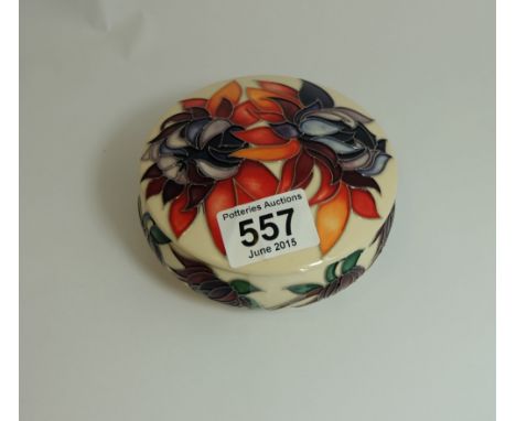 Moorcroft Ruby Red lidded box diameter 13cm