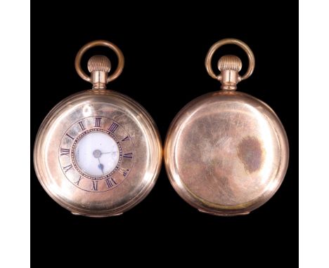 Two rolled-gold pocketwatches comprising a Thomas Russell &amp; Son of Liverpool half-hunter and a hunter in a Dennison case,