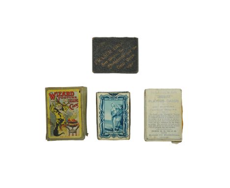 Four vintage playing card games including De La Rue &amp; Co's "Pneumatic" cards and The Wizard Fortune Telling Cards