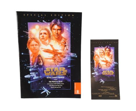 A Special Edition Star Wars Royal Charity Premiere programme and ticket in aid of The Prince's Trust, in the presence of HRH 